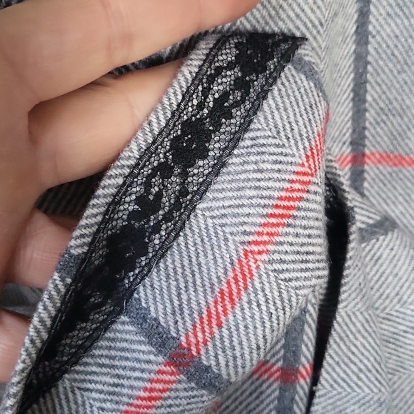 Vintage Cos Cob Gray Wool Blend Plaid Midi Skirt 28" Waist - Picture 5 of 8